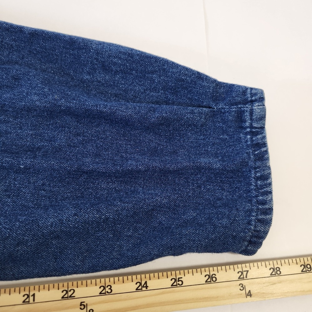 Vintage 80s Oakbrook Sport Denim Jumpsuit Acid Wash Utility Coveralls Blue 12 - Picture 11 of 16